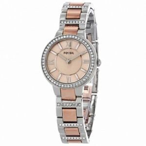 Two-tone rose gold and silver FOSSIL watch